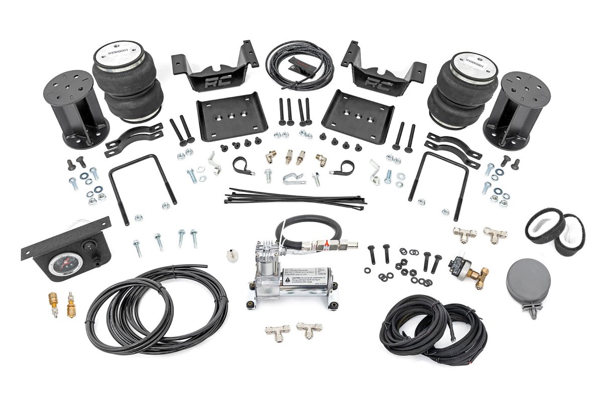 GMC Sierra 1500 Air Spring Kit w/compressor - Rear - Rough Country - 6-7.5 Inch Lift Kit - '07-'18
